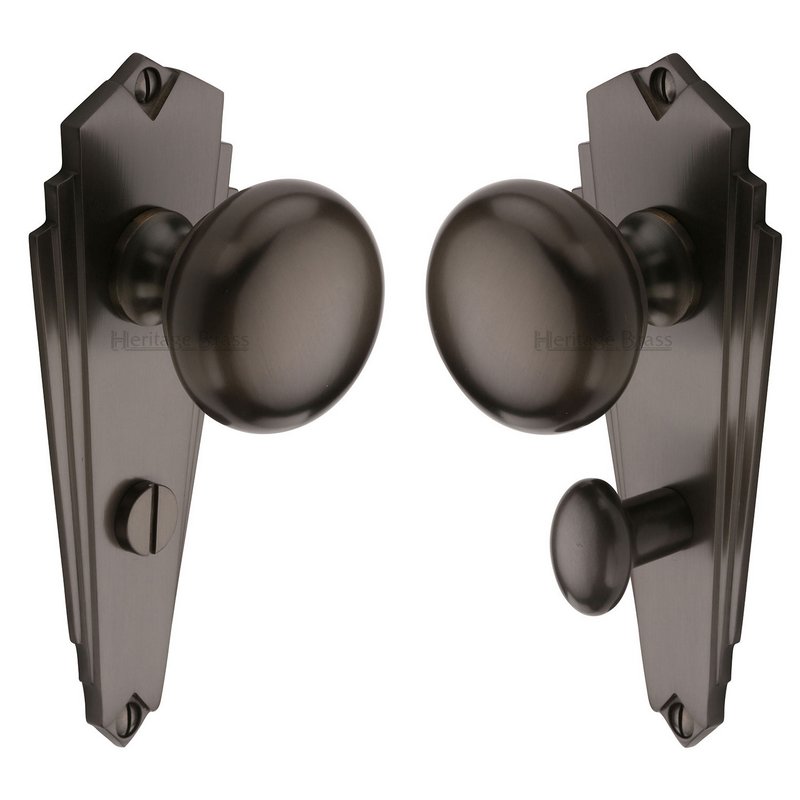 Broadway Door Knob on Plate - BR1830-MB