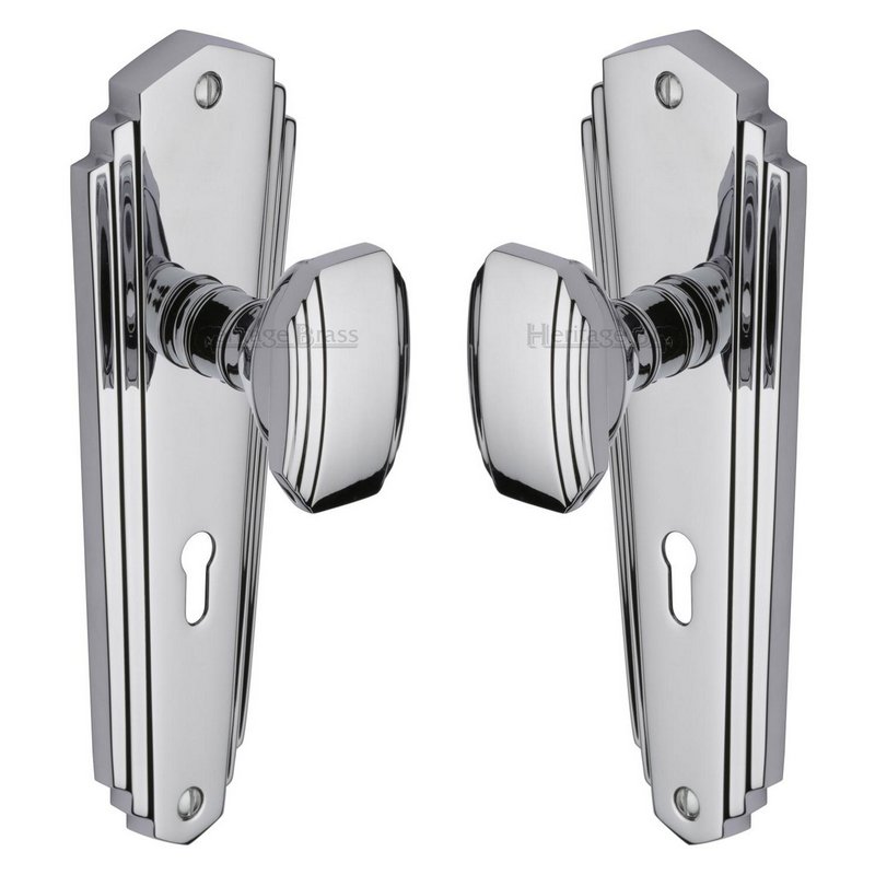 Charlston Door Knob on Plate - CHA1900-PC
