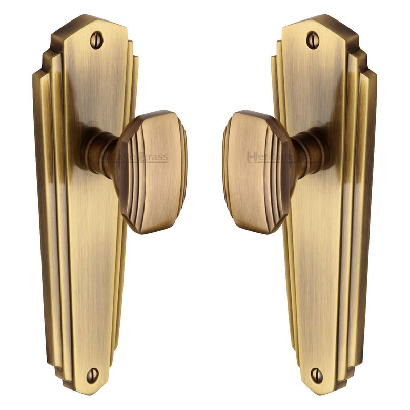 Charlston Door Knob on Plate - CHA1910-AT