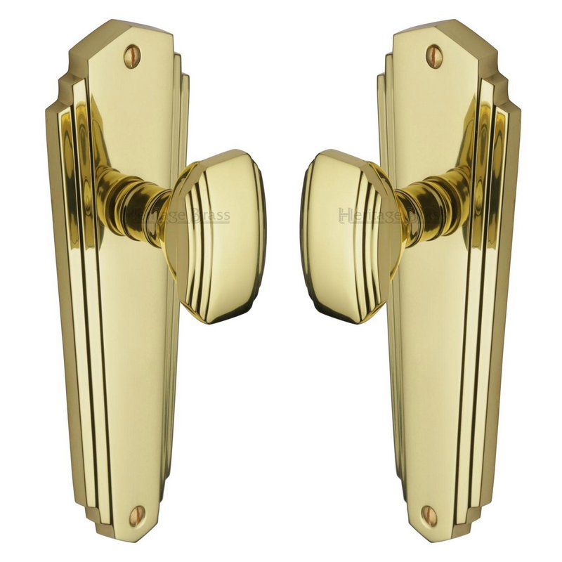 Charlston Door Knob on Plate - CHA1910-PB