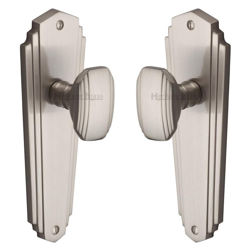 Charlston Door Knob on Plate - CHA1910-SN