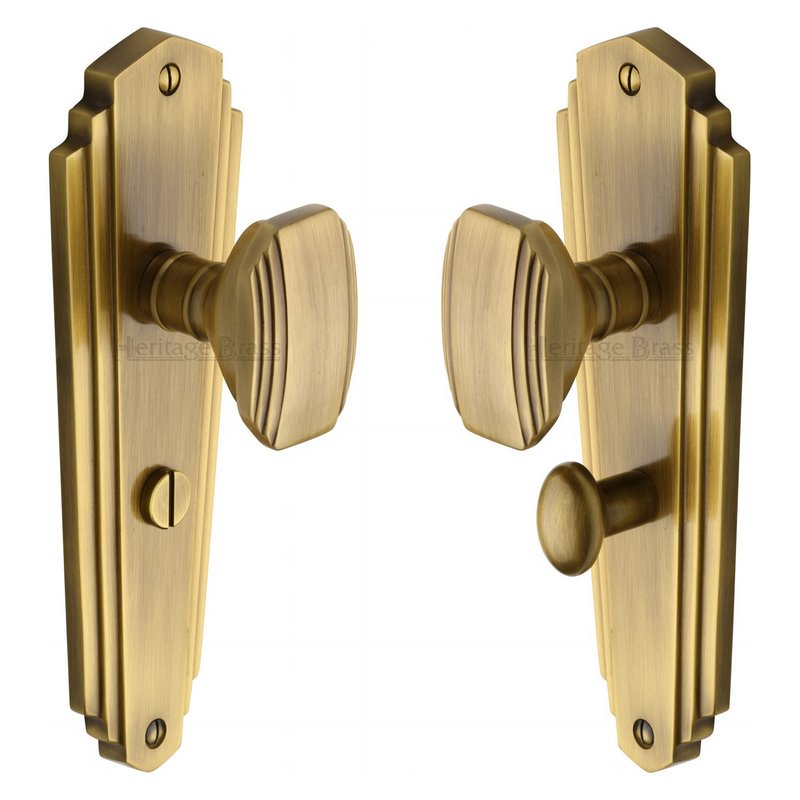 Charlston Door Knob on Plate - CHA1930-AT