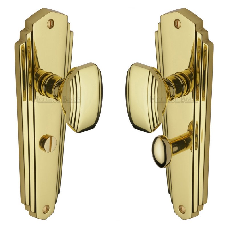 Charlston Door Knob on Plate - CHA1930-PB