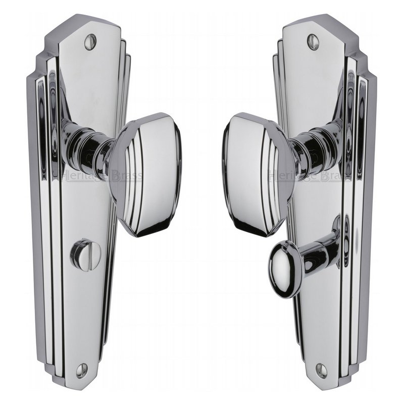 Charlston Door Knob on Plate - CHA1930-PC