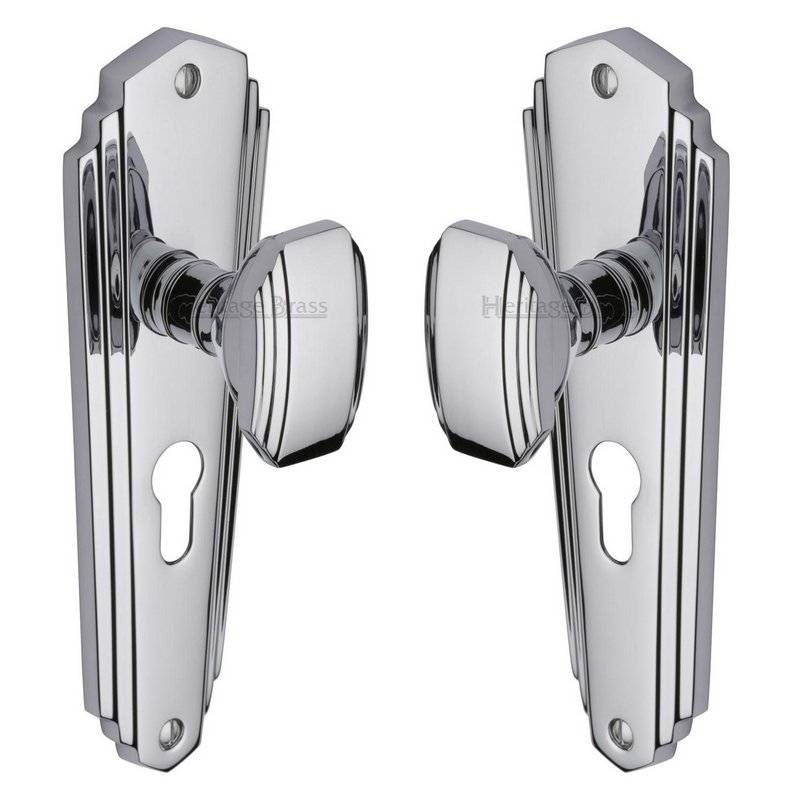 Charlston Door Knob on Plate - CHA1948-PC