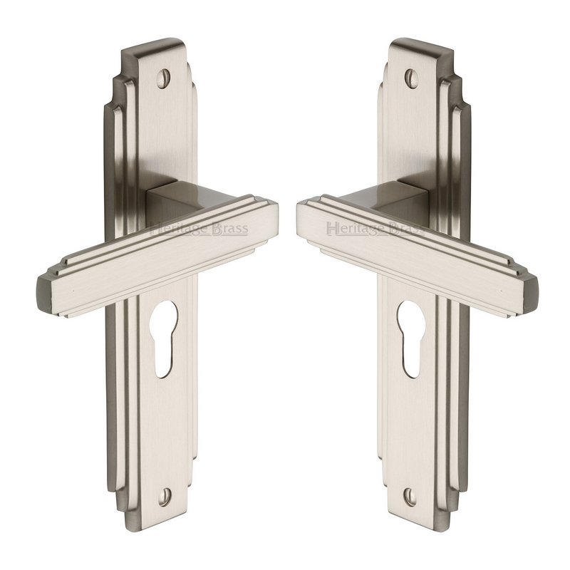 Astoria Door Handle on Plate - AST5948-SN