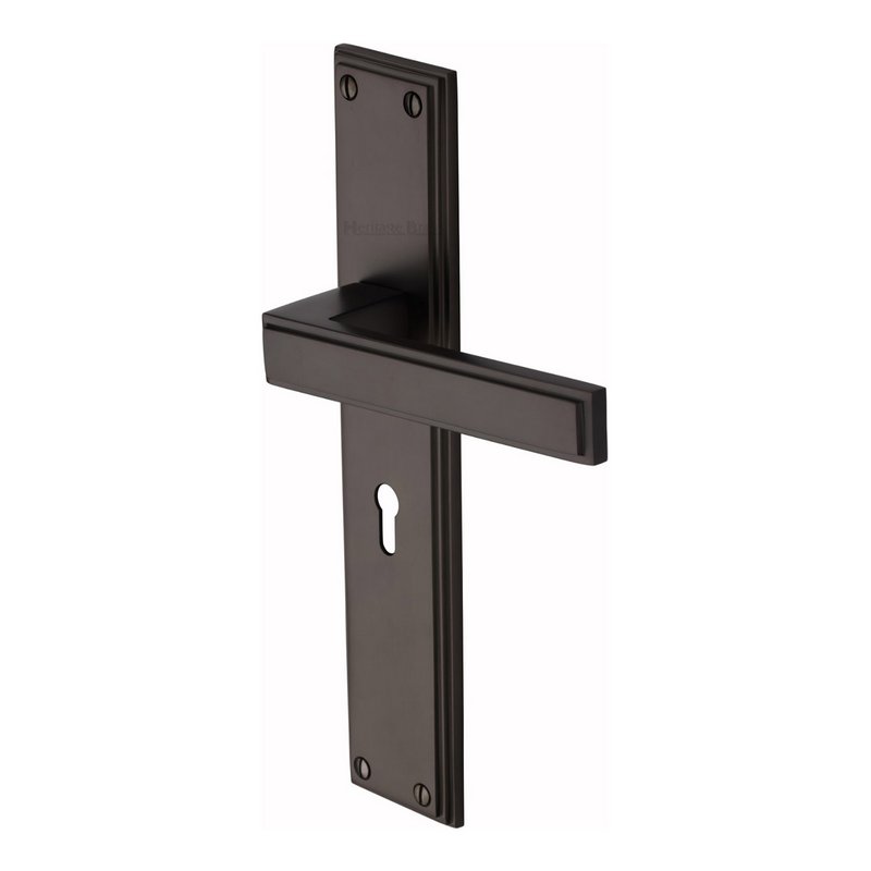 Atlantis Long Door Handle on Plate - ATL6700-MB