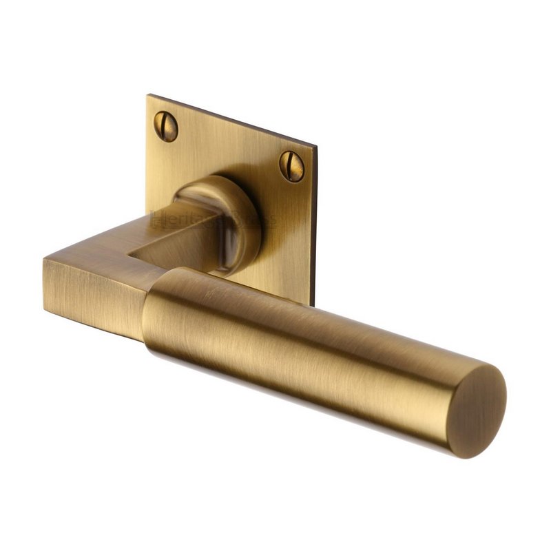 Bauhaus Low Profile Door Handle on Square Rose - BAU1926-AT