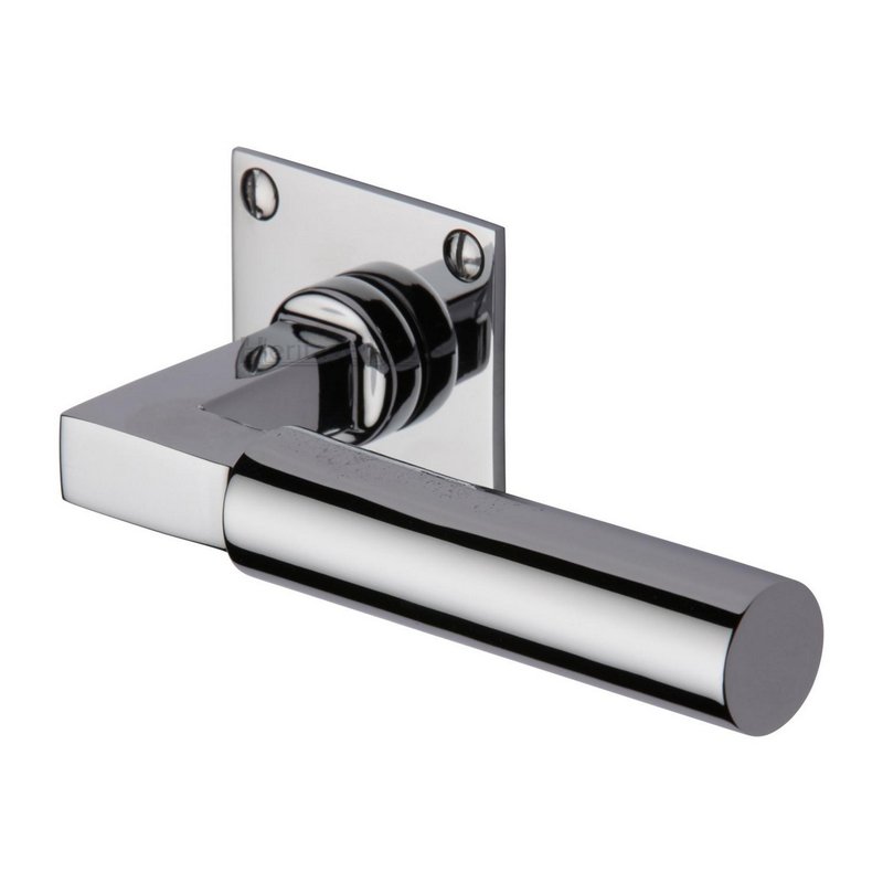 Bauhaus Low Profile Door Handle on Square Rose - BAU1926-PC