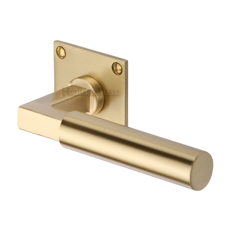 Bauhaus Low Profile Door Handle on Square Rose - BAU1926-SB