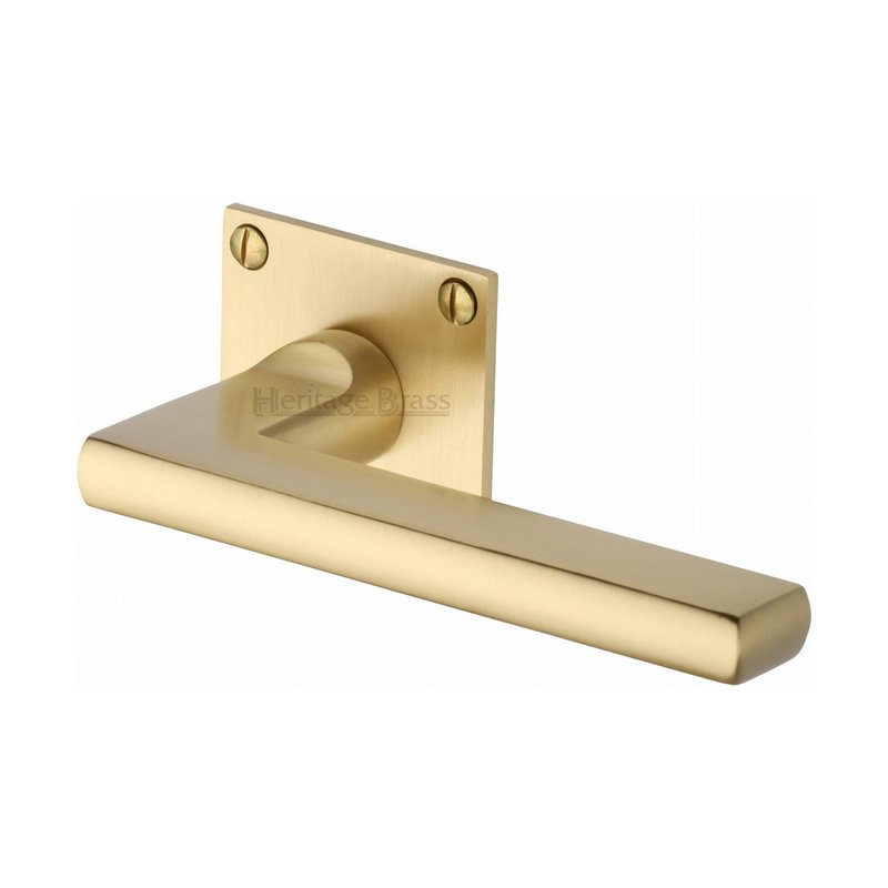 Trident Low Profile Door Handle on Square Rose - BAU2910-SB