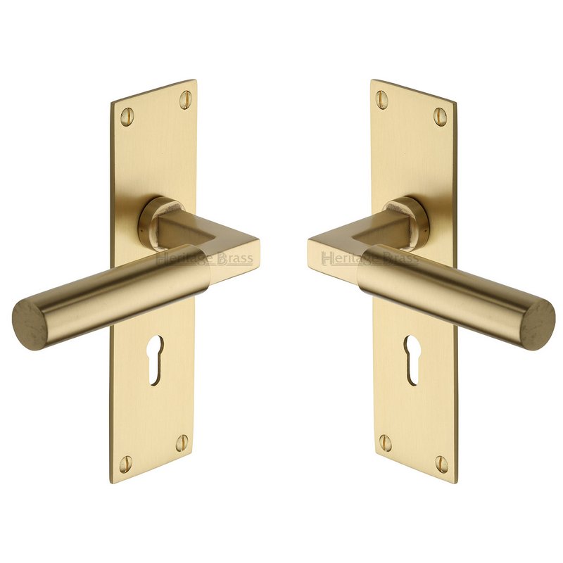 Bauhaus Door Handle on Plate - BAU7300-SB