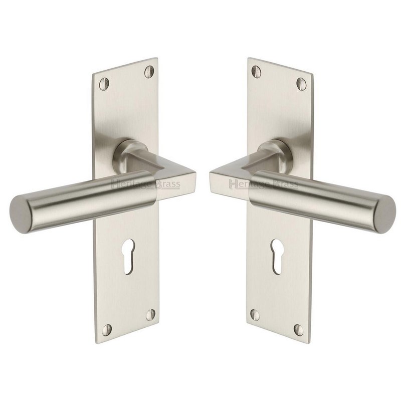 Bauhaus Door Handle on Plate - BAU7300-SN