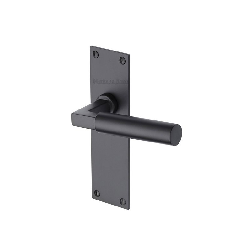 Bauhaus Door Handle on Plate - BAU7310-BKMT
