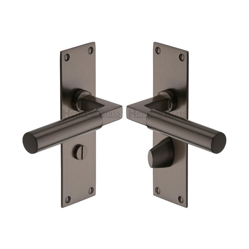 Bauhaus Door Handle on Plate - BAU7330-MB