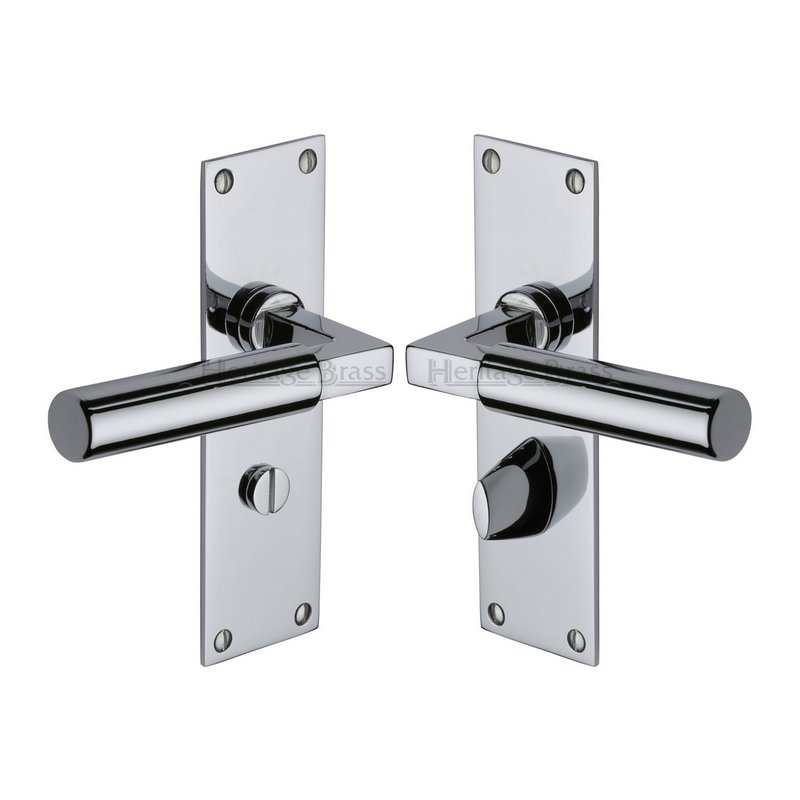 Bauhaus Door Handle on Plate - BAU7330-PC