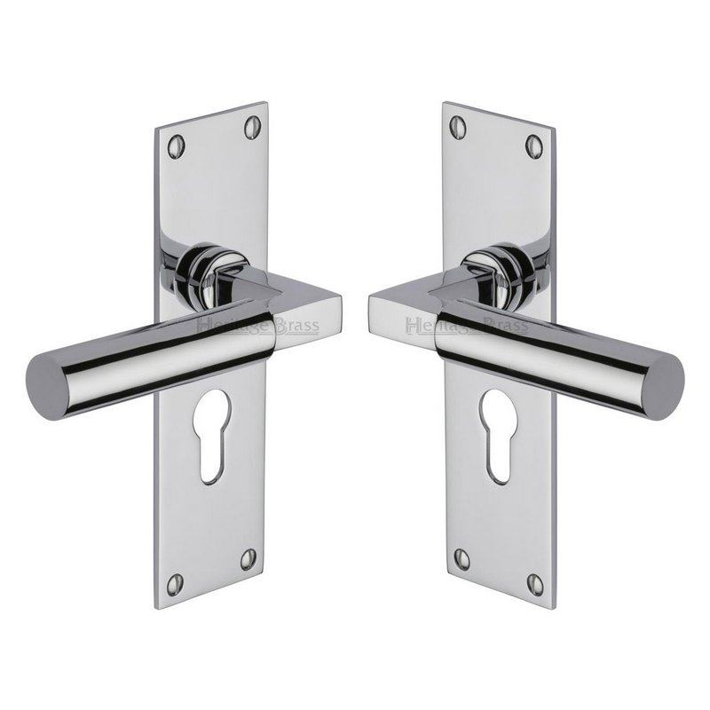 Bauhaus Door Handle on Plate - BAU7348-PC