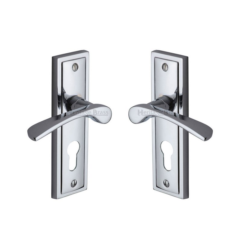 Boston Door Handle on Plate - BOS1048-PC