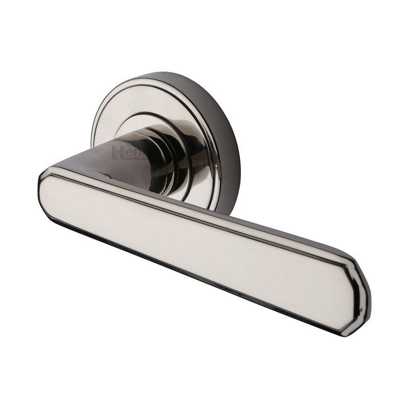Century Door Handle on Round Rose - CEN1924-PNF