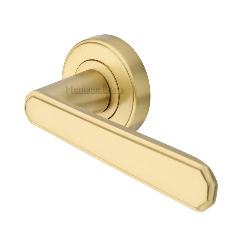 Century Door Handle on Round Rose - CEN1924-SB