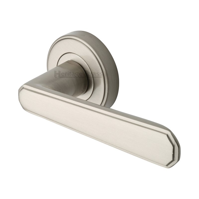 Century Door Handle on Round Rose - CEN1924-SN