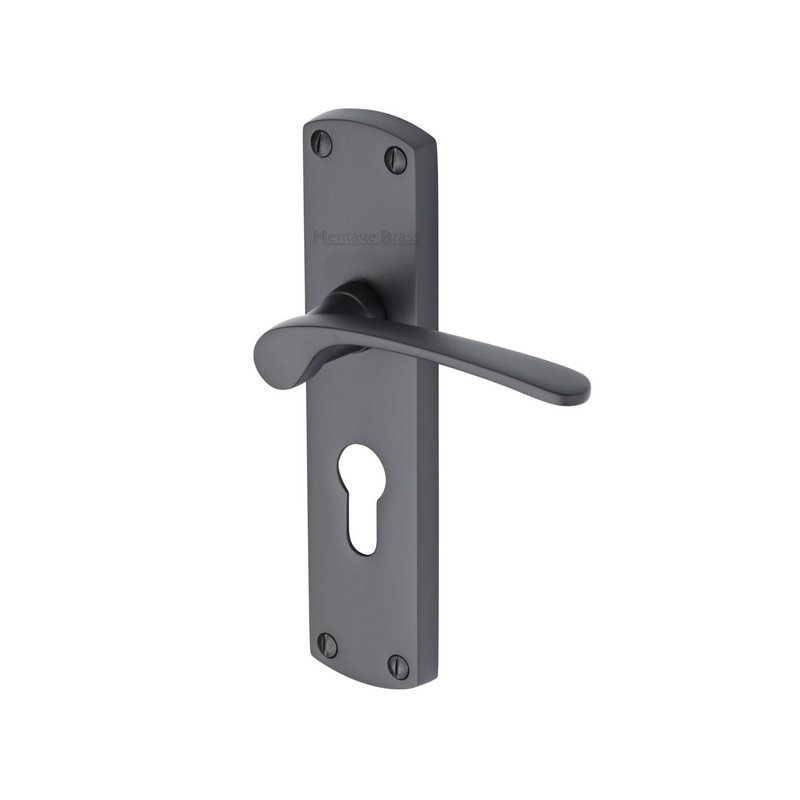 Diplomat Door Handle on Plate - DIP7848-BKMT