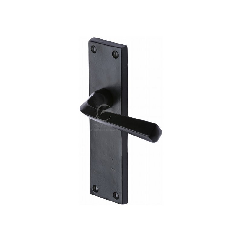 Black Iron Bridgnorth Door Handle on Plate - FB2510