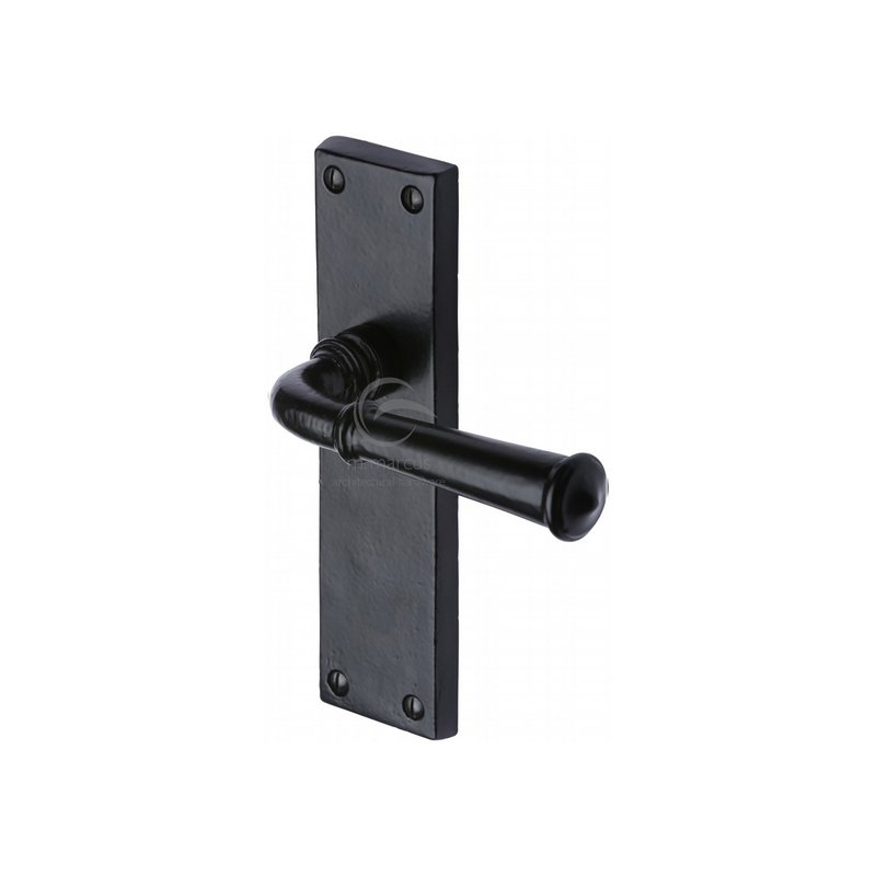 Black Iron Ashfield Door Handle on Plate - FB3710