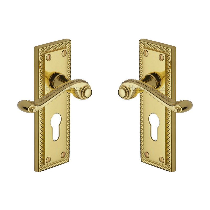 Georgian Door Handle on Plate - G046.48-PB