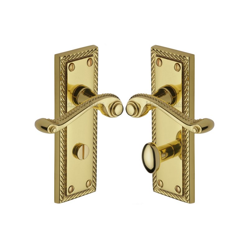 Georgian Door Handle on Plate - G050-PB
