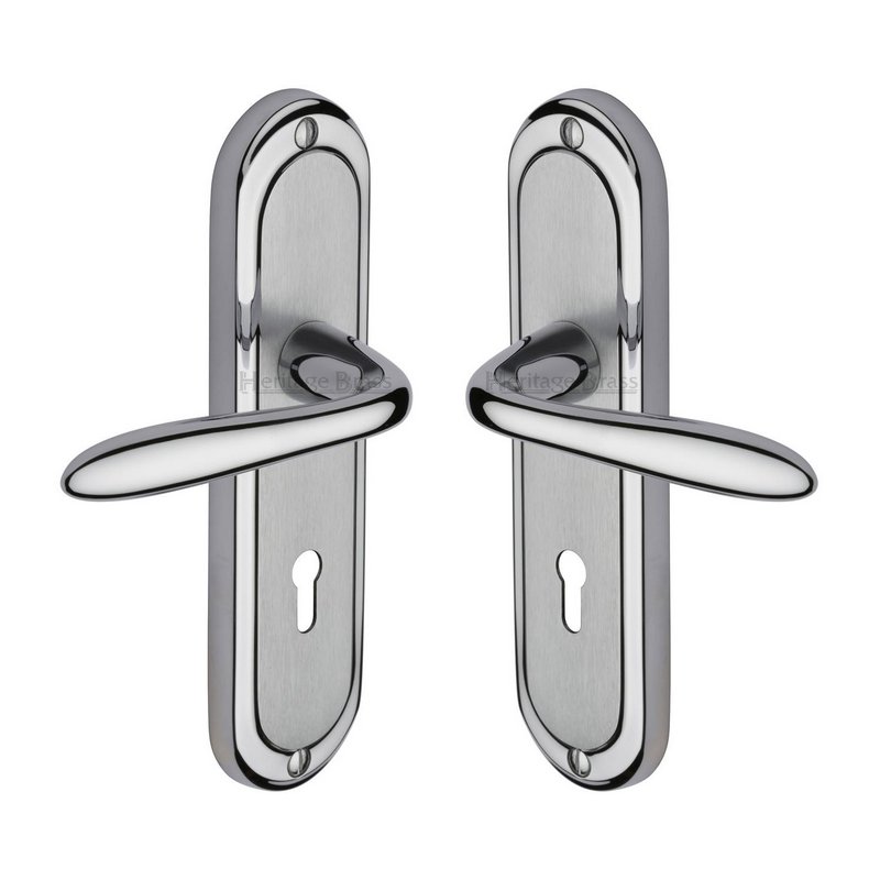 Henley Door Handle on Plate - HEN1200-AP