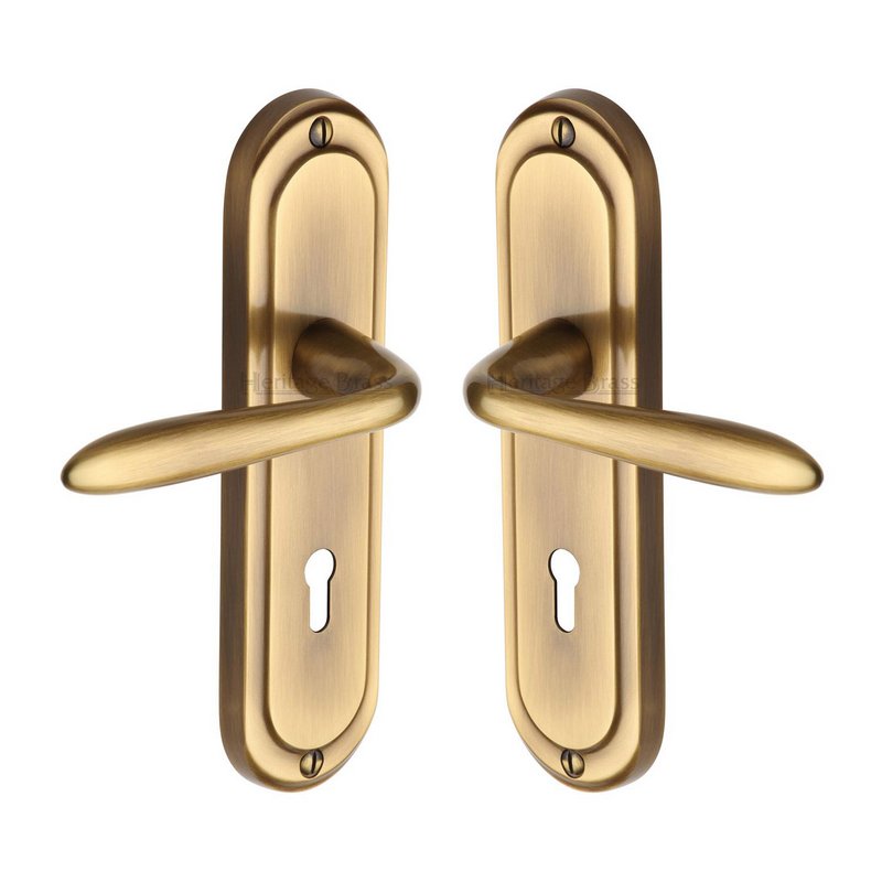 Henley Door Handle on Plate - HEN1200-AT