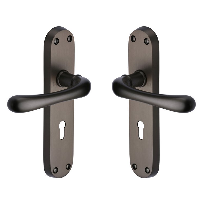 Luna Door Handle on Plate - LUN5300-MB