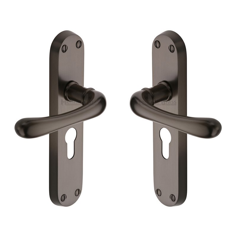 Luna Door Handle on Plate - LUN5348-MB