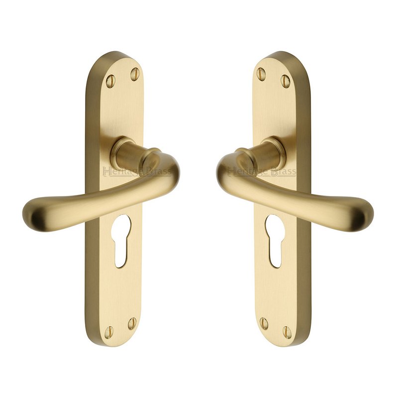 Luna Door Handle on Plate - LUN5348-SB