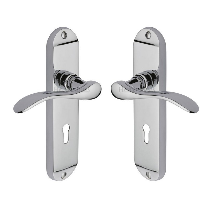Maya Door Handle on Plate - MAY7600-PC