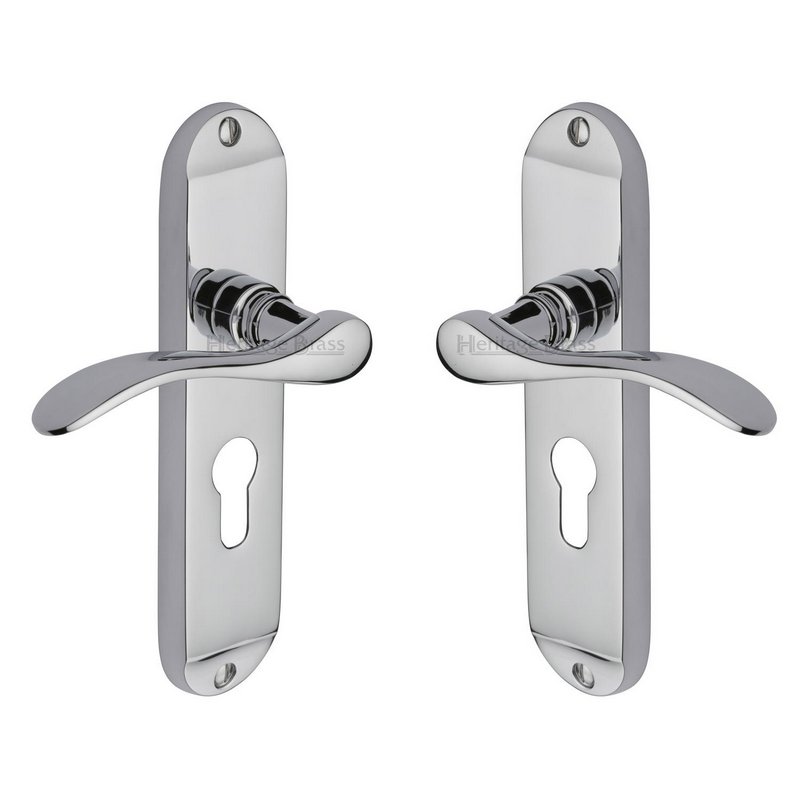 Maya Door Handle on Plate - MAY7648-PC