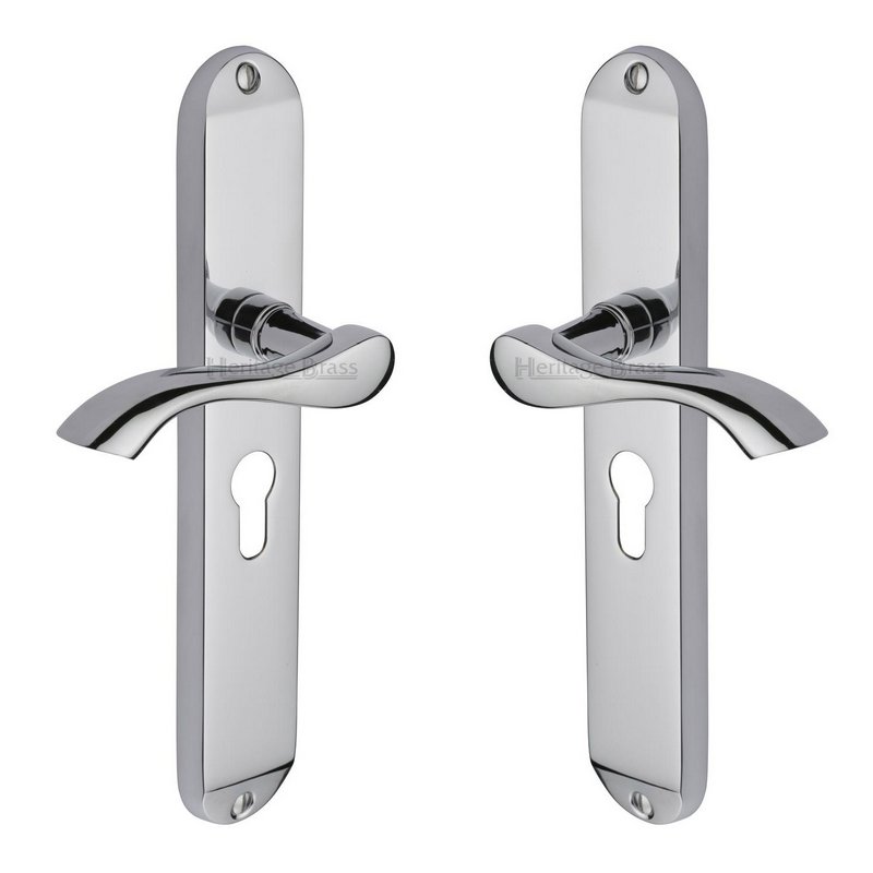 Algarve Long Door Handle on Plate - MM7248-PC