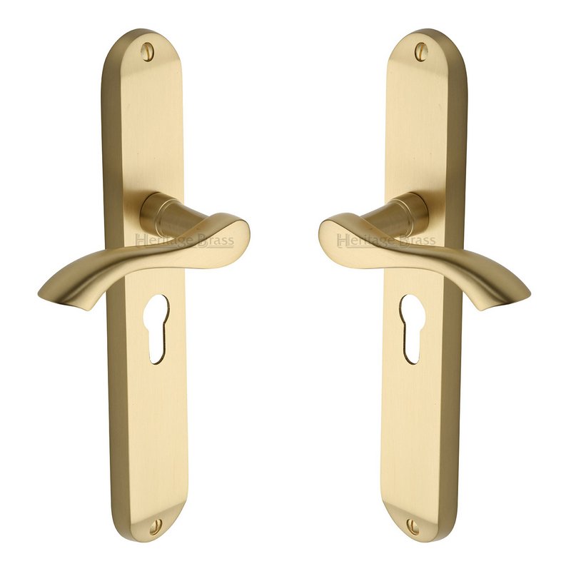 Algarve Long Door Handle on Plate - MM7248-SB