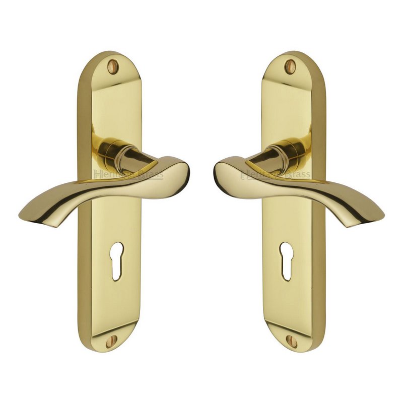 Algarve Door Handle on Plate - MM924-PB