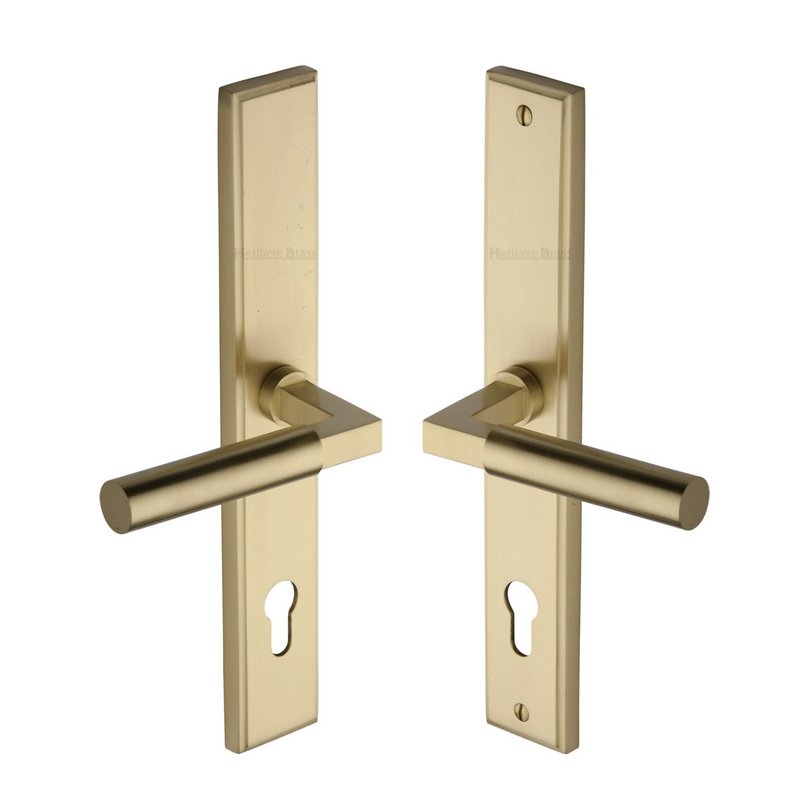 Bauhaus LH Door Handle on Plate - MP2259.LH-SB