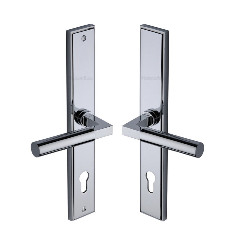 Bauhaus RH Door Handle on Plate - MP2259.RH-PC