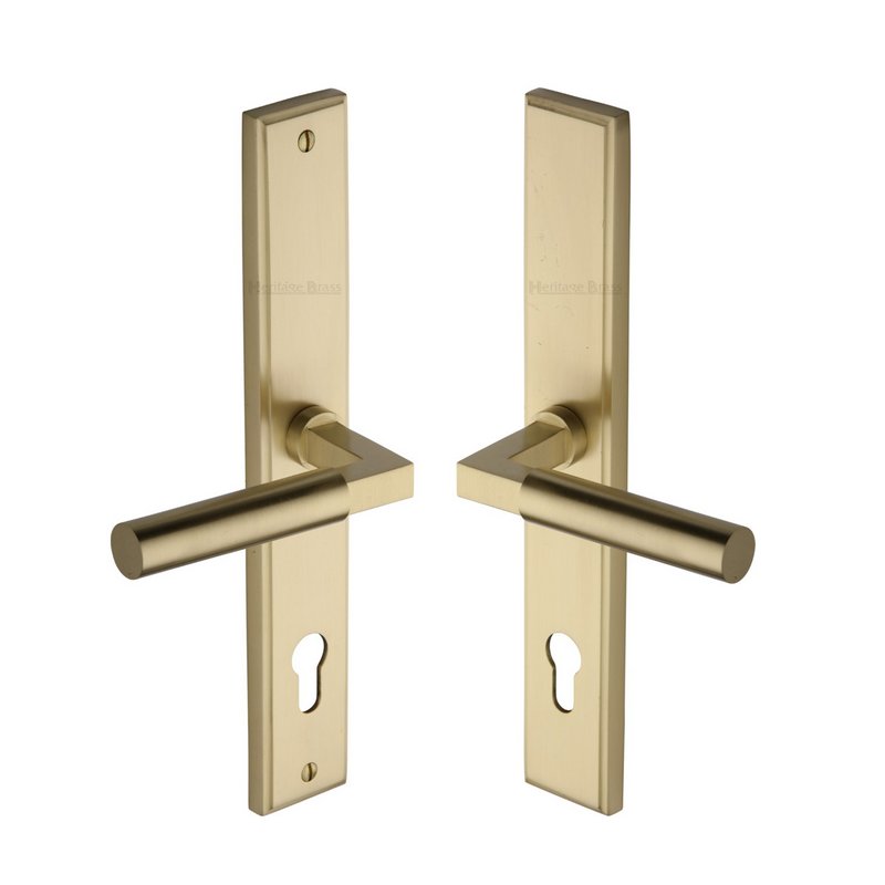 Bauhaus RH Door Handle on Plate - MP2259.RH-SB