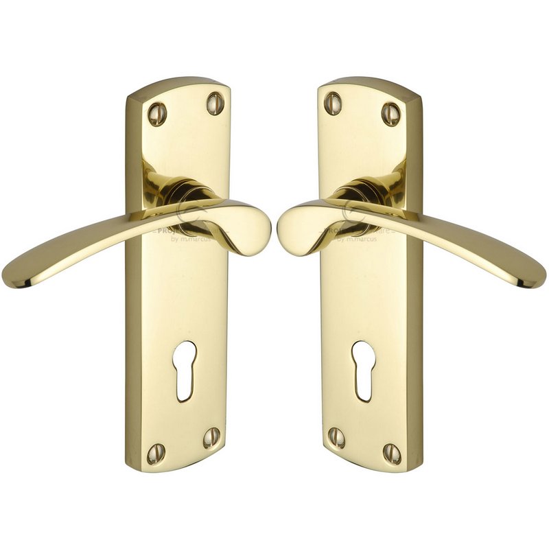Luca Door Handle on Plate - PR400-PB