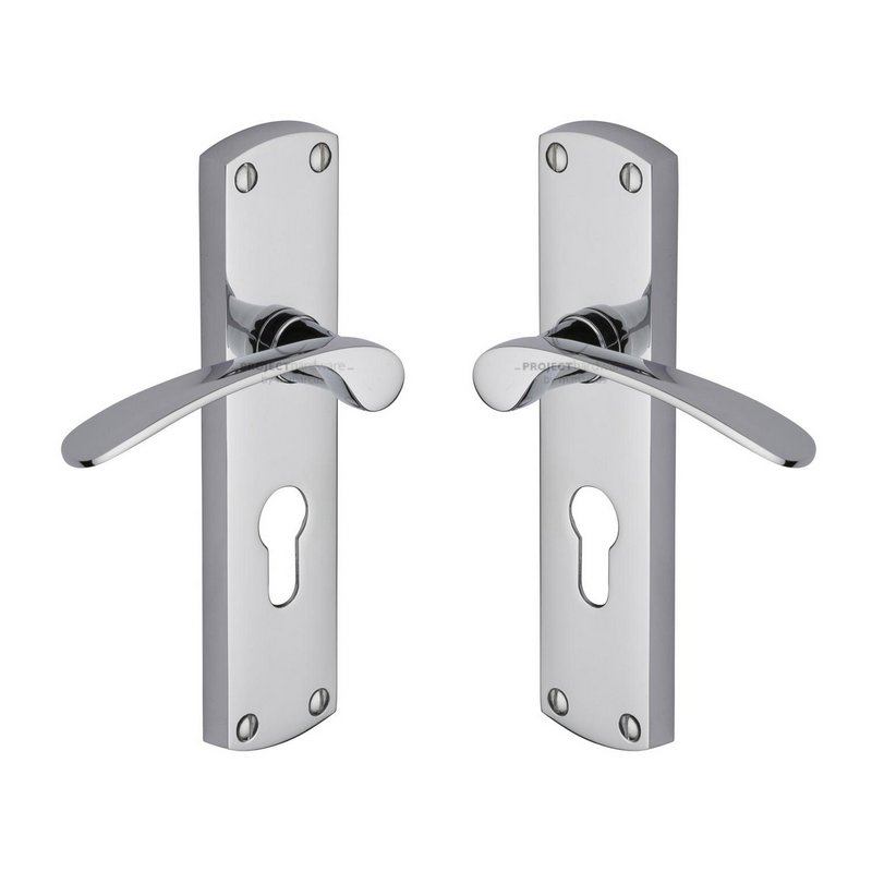 Luca Door Handle on Plate - PR448-PC
