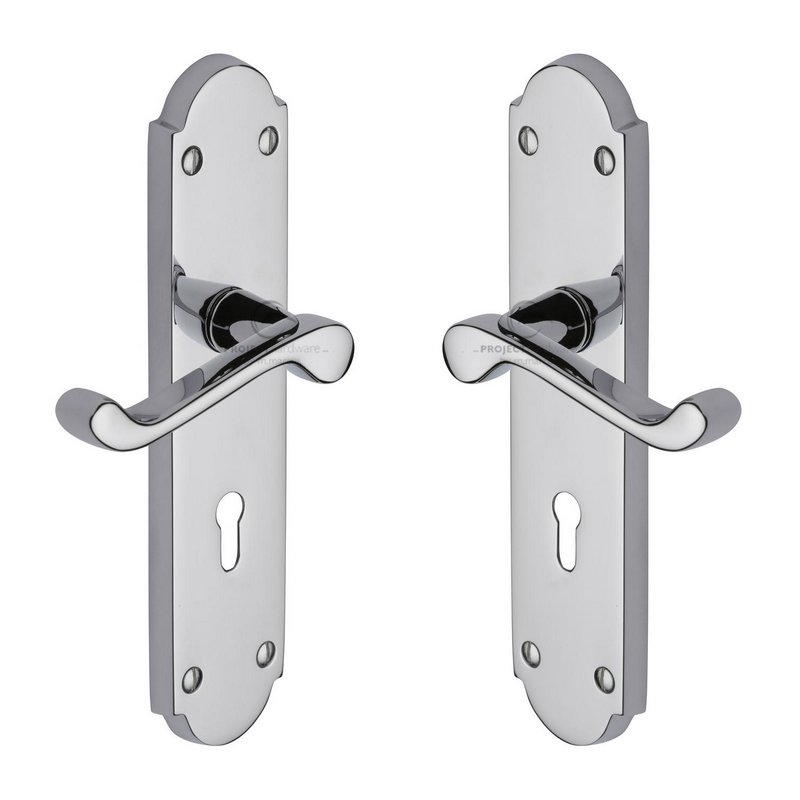 Kensington Door Handle on Plate - PR7082-PC