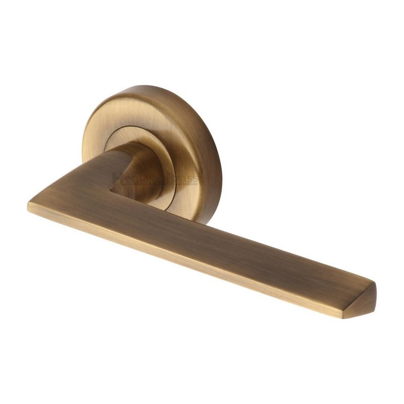 Pyramid Door Handle on Round Rose - PYD3535-AT