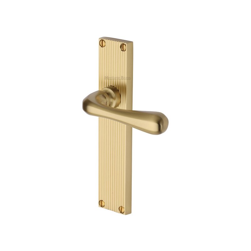 Charlbury Reeded Door Handle on Plate - RR3010-SB