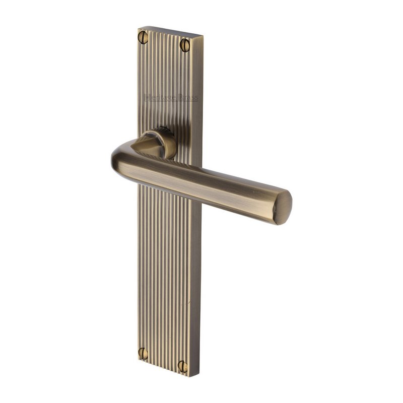Octave Reeded Door Handle on Plate - RR3710-AT