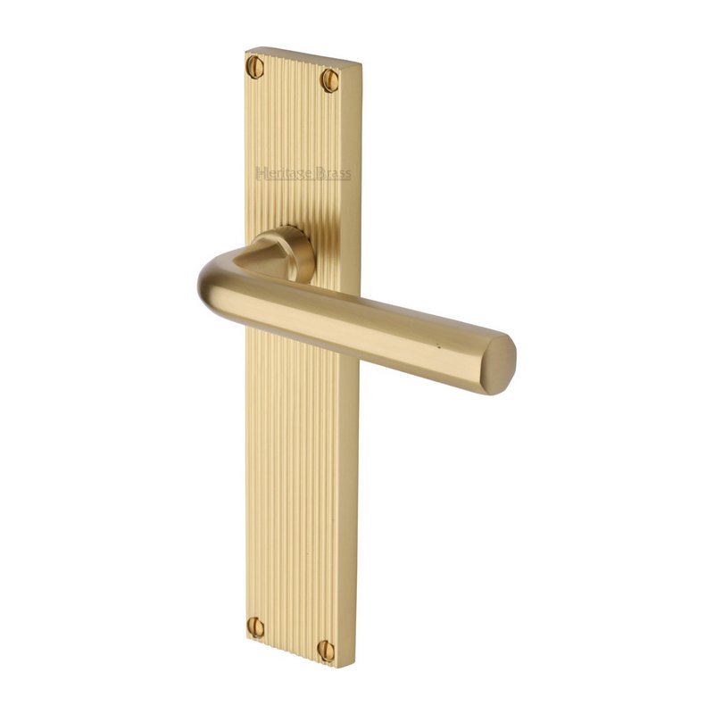 Octave Reeded Door Handle on Plate - RR3710-SB